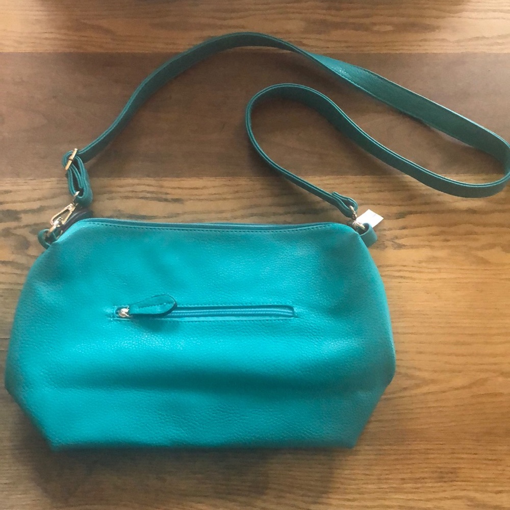 NWT- turquoise faux leather purse